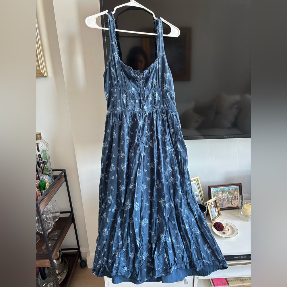 American Eagle Outfitters Blue Floral Maxi Dress